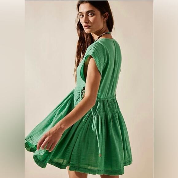Free People NWT Palmira Mini line Cricket Dress with side Cut out. - Picture 3 of 11
